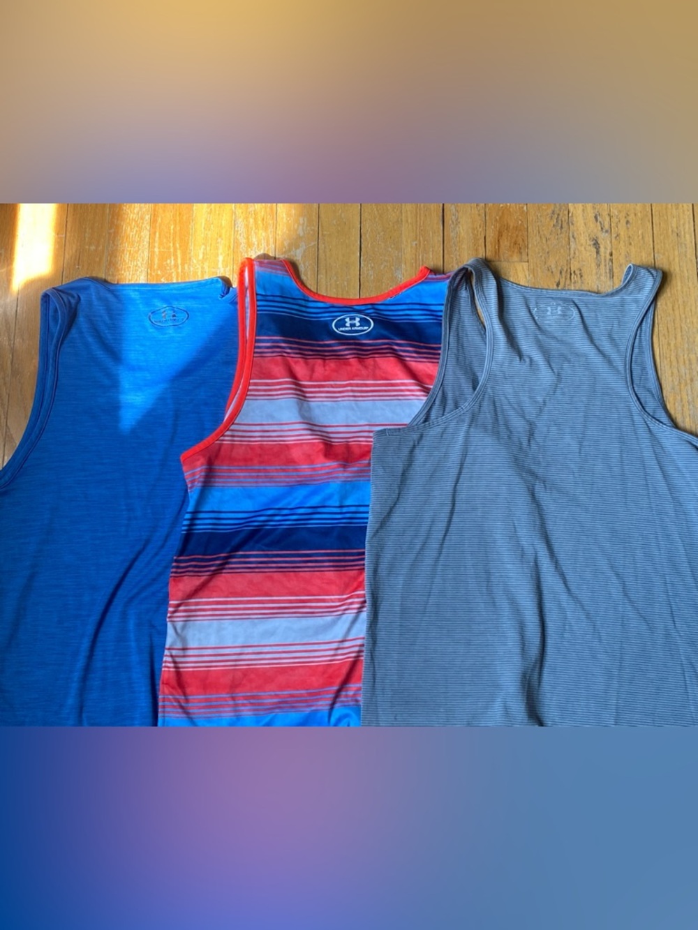 Under Armour Red & Blue Striped Performance Tank